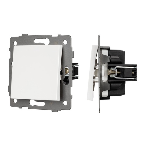 Механизм выключателя одноклавишный самовозвратный SWT-MKR1-PL-WH-V (250V, 10A) (Arlight, -)