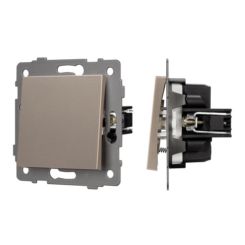 Механизм выключателя одноклавишный самовозвратный SWT-MKR1-PL-GD-V (250V, 10A) (Arlight, -)