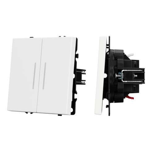Механизм выключателя двухклавишный проходной LED SWT-NOBE-MKP2-SFPL-L-WH (230V, 10A) (Arlight, -)