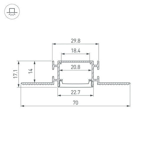 Профиль FANTOM-W23-2000 ANOD (Arlight, Алюминий)