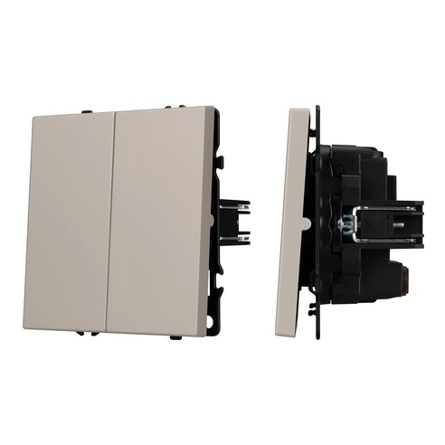 Механизм выключателя двухклавишный перекрёстный SWT-NOBE-MKX2-SFPL-CA (230V, 10A) (Arlight, Кашемир)