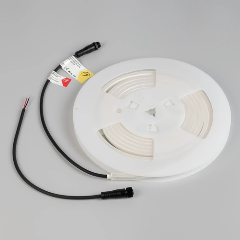 Лента герметичная WAVE-SIDE-PU-A120-06x12mm 24V Warm2700 (8 W/m, IP68, 3m, wire x1) (Arlight, Вывод боковой, 3 года)