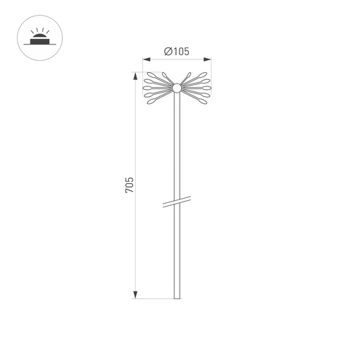 Светильник KT-DANDEL-BOLL-H705-0.5W Warm3000 (WH, 24 deg, 24V) (Arlight, IP65 Металл, 3 года)