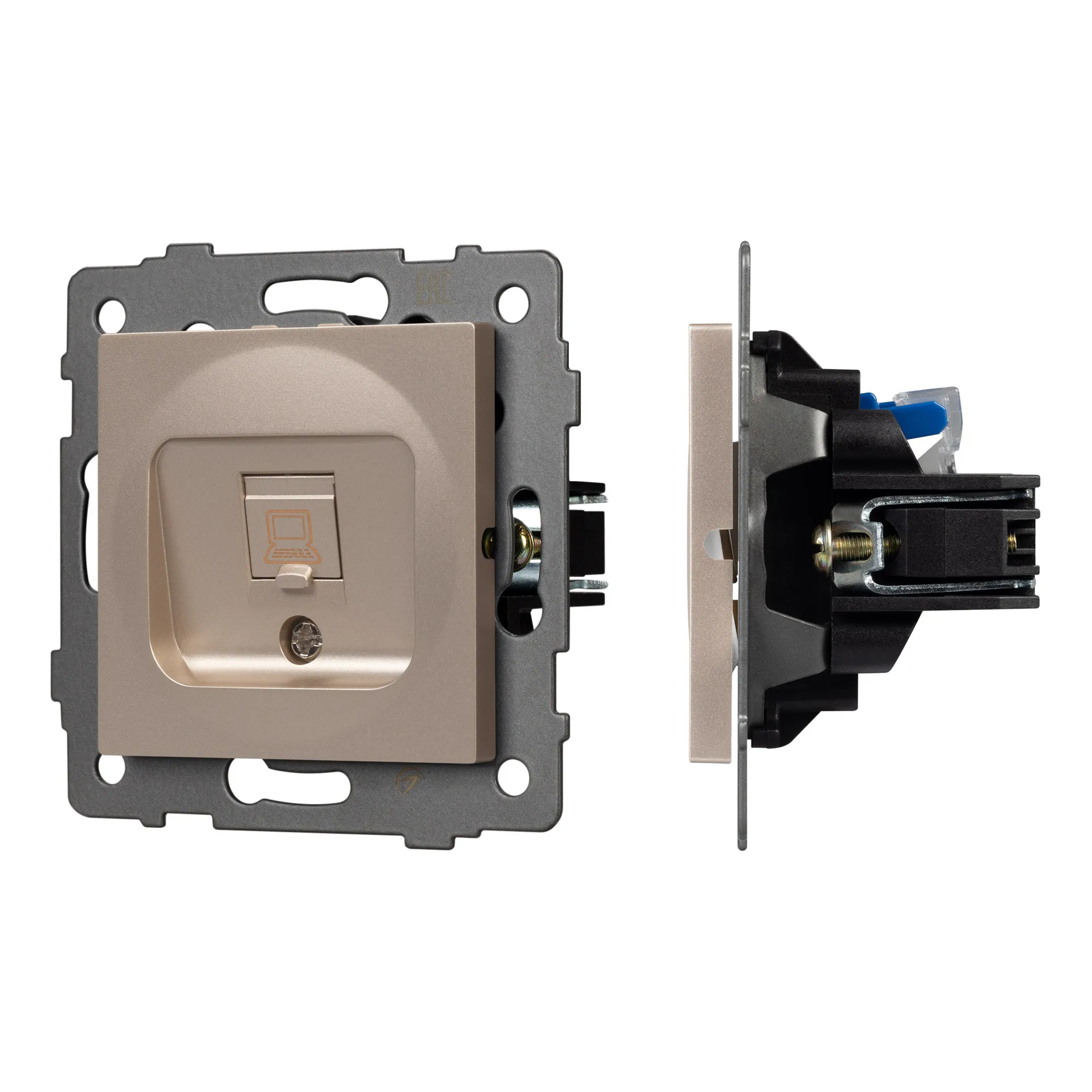 Механизм компьютерной розетки SCT-MPC1-PL-GD-V (RJ-45, CAT6) (Arlight, -) - изображение товара