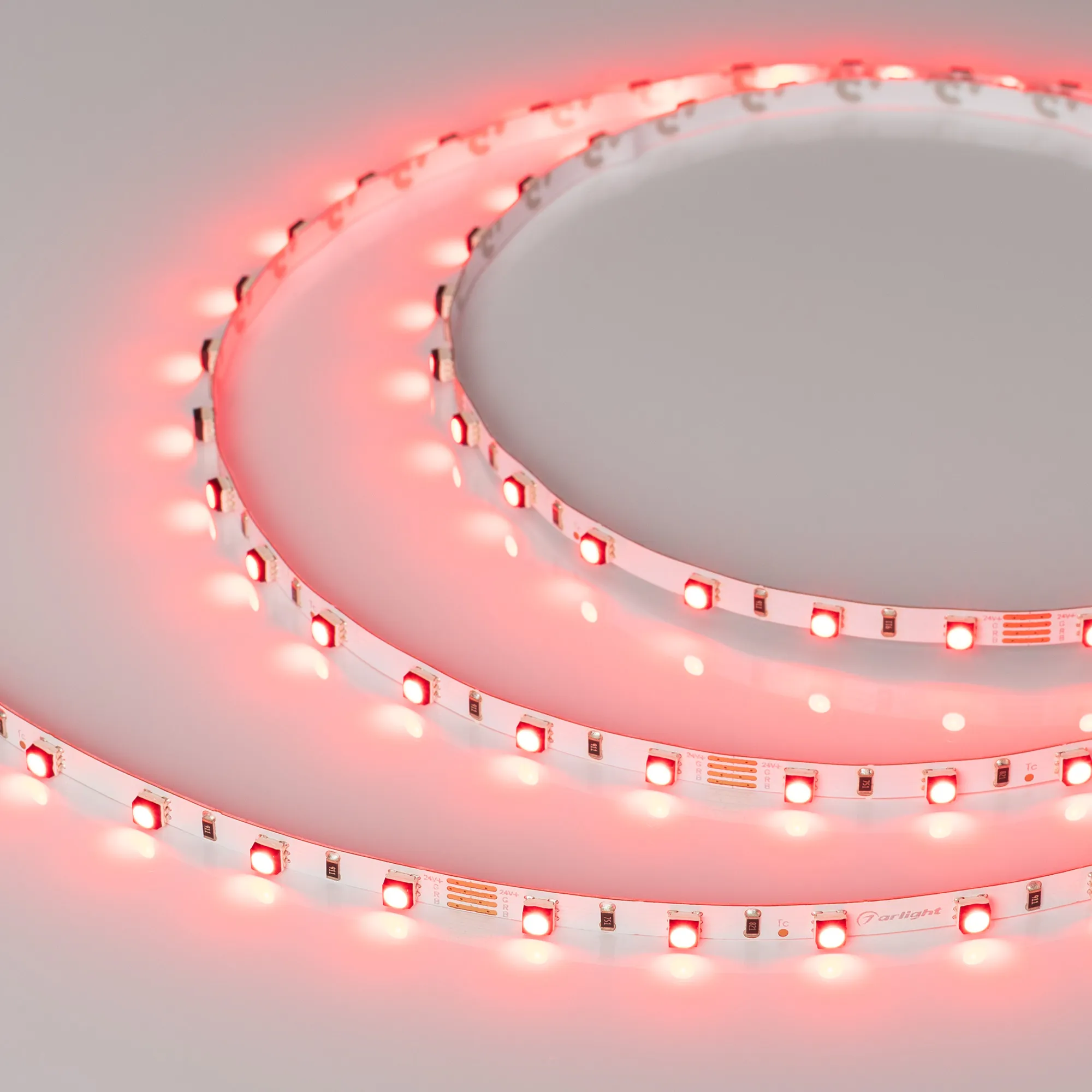 Лента светодиодная MINI-F60-5mm 24V RGB (6 W/m, IP20, 3535, 5m) (Arlight, узкая) - изображение товара