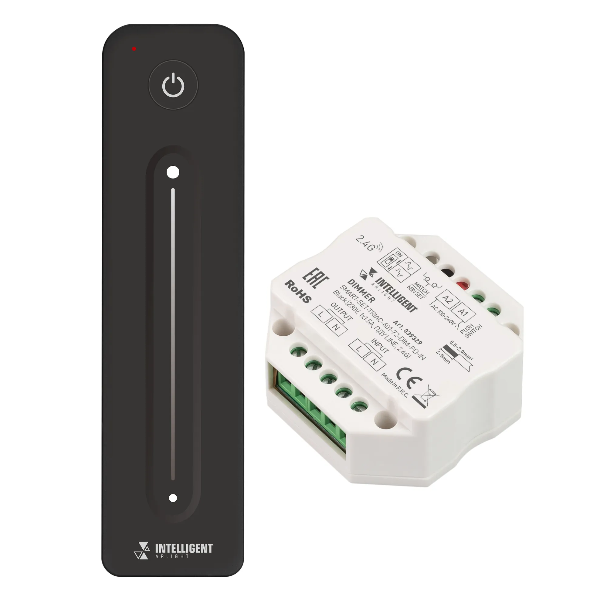 INTELLIGENT ARLIGHT Диммер SMART-SET-TRIAC-601-72-DIM-PD-IN Black (230V, 1x1.5A, ПДУ LINE, 2.4G) (IARL, IP20 Пластик, 5 лет) - изображение товара