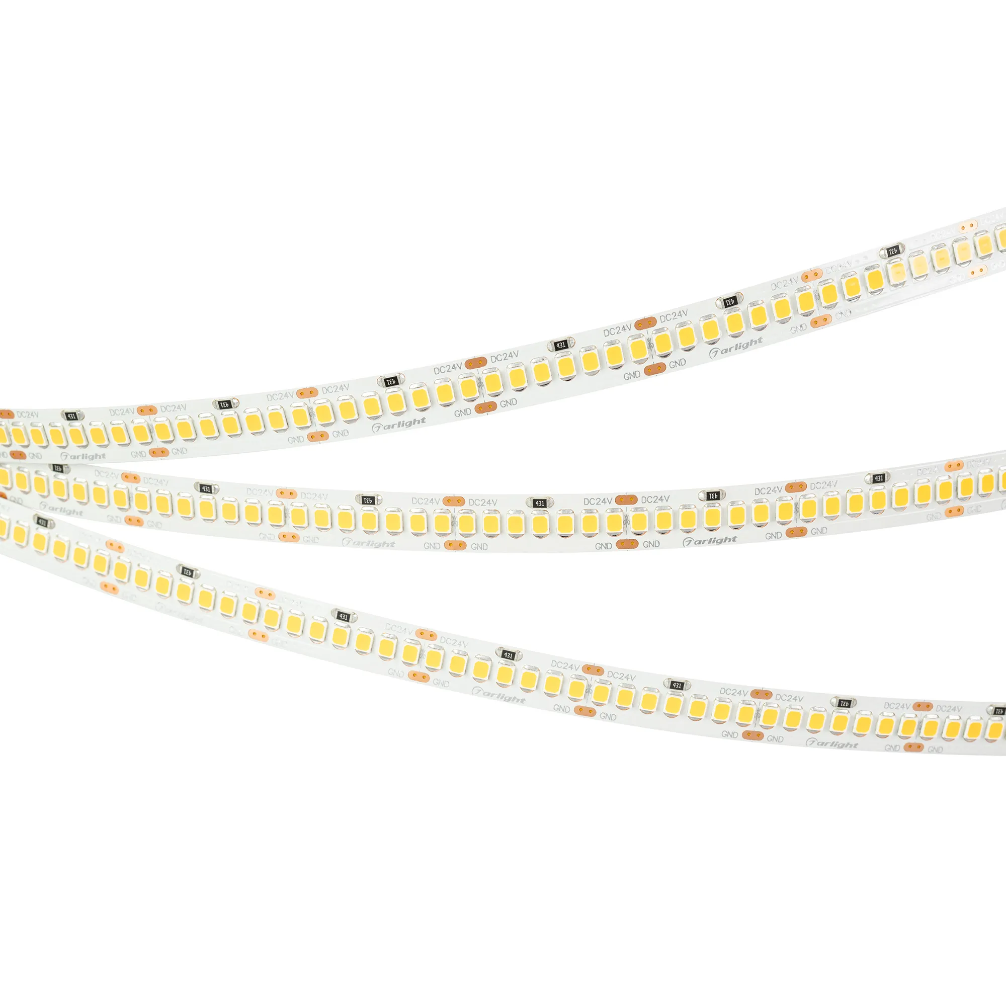 Лента светодиодная RT-A252-10mm 24V Warm2400 (11 W/m, IP20, 2835, 5m) (Arlight, 11 Вт/м, IP20) - изображение товара